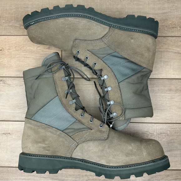NWOT Mondo PT Sage Green Steel Toe Vibram Combat Boots UFCW 8430 - Size 15.5 - Picture 5 of 14